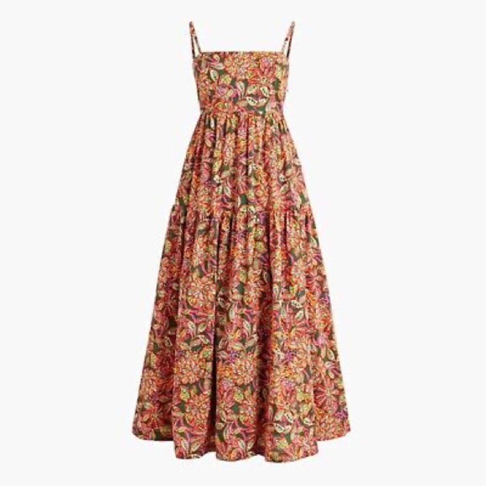 J Crew spaghetti strap tie back maxi dress